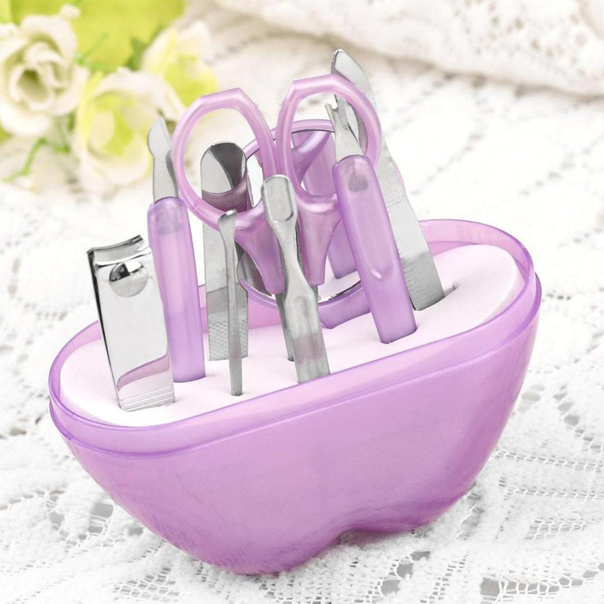 Apple Shape Manicure Set â 8-in-1 Stainless Steel Kit | Indo Glow