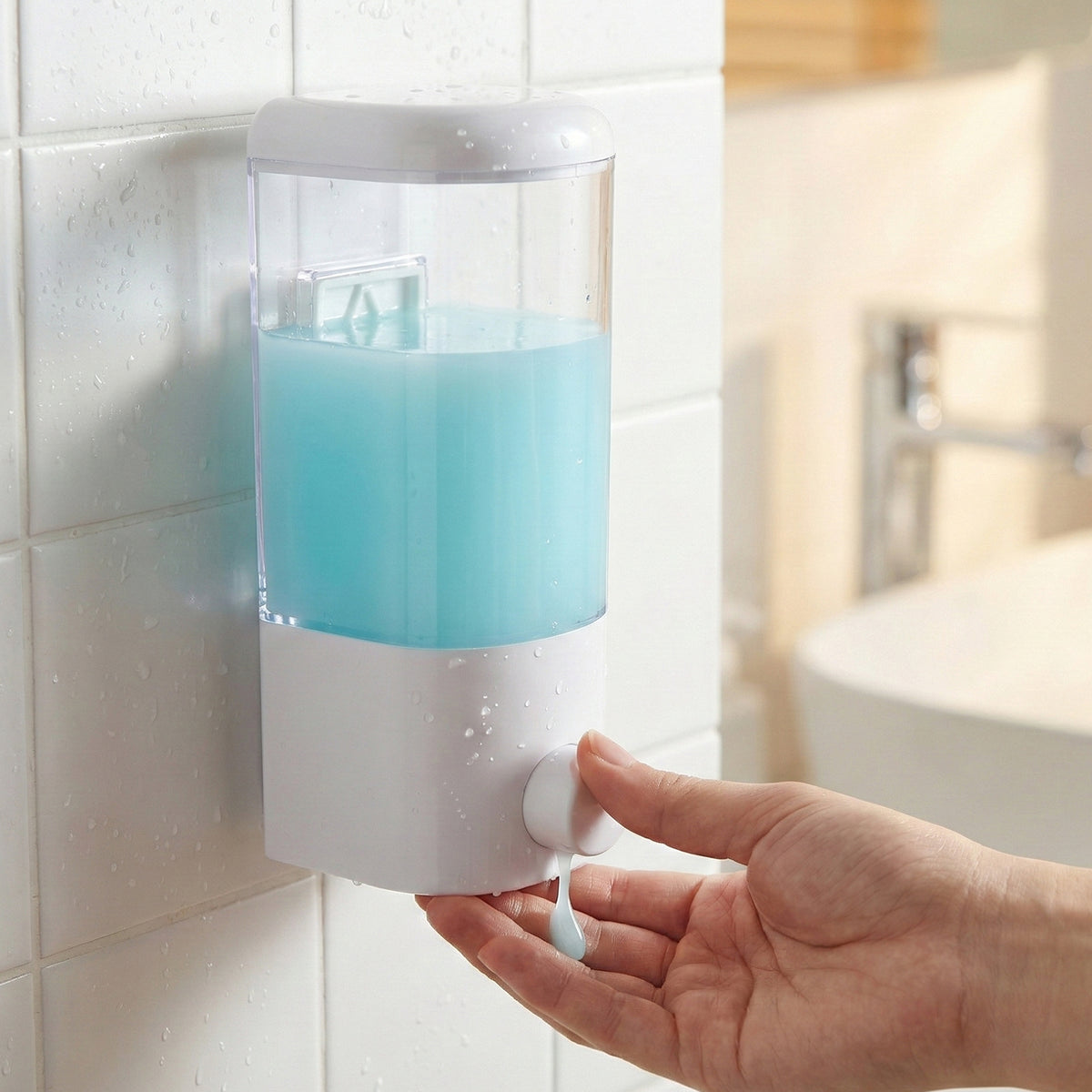 Liquid Soap Dispenser 500ml â Wall Mount with Manual Push