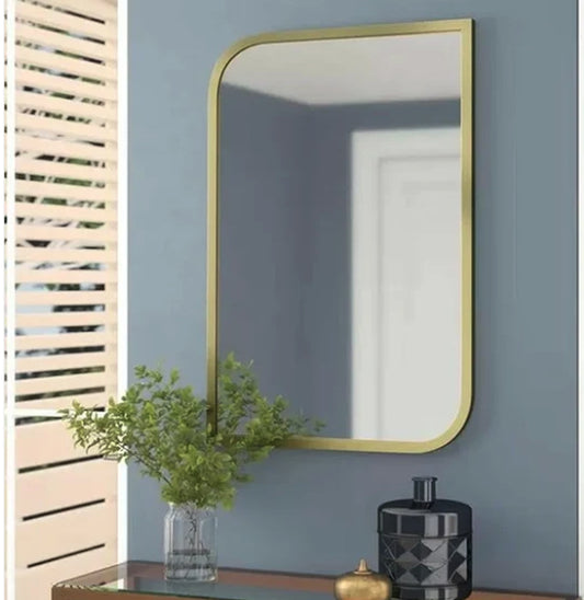 01.The Simple Metllic Frame Rectangular Mirror