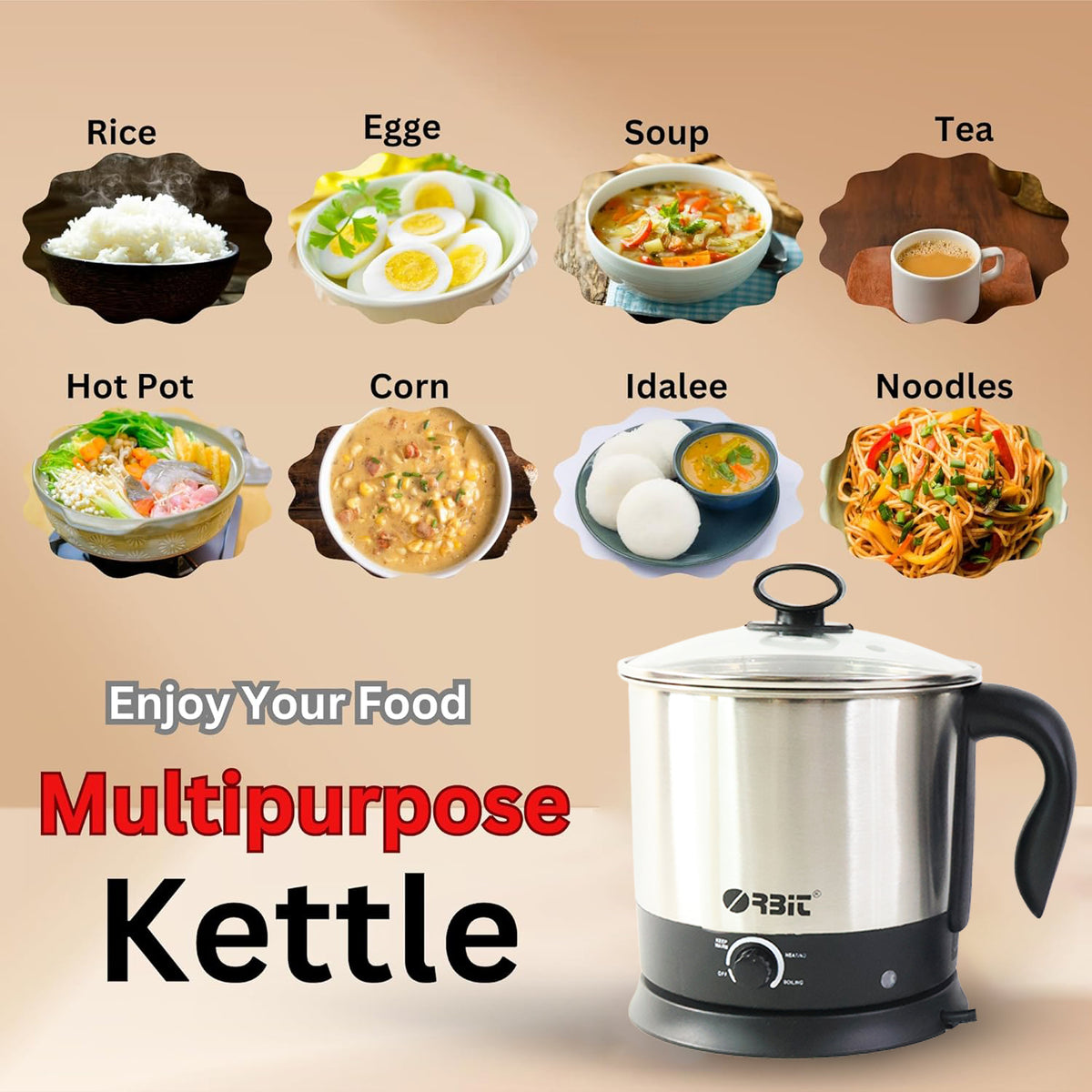 Orbit Electric Idli Cooker And Steamer - 650w