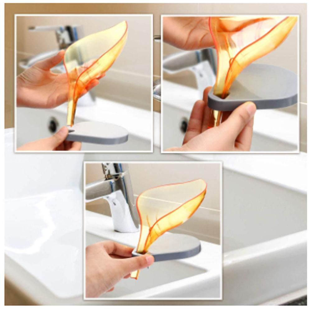 Self-Draining Soap Dish â Leaf Design Bathroom Holder | Velvet Wipe