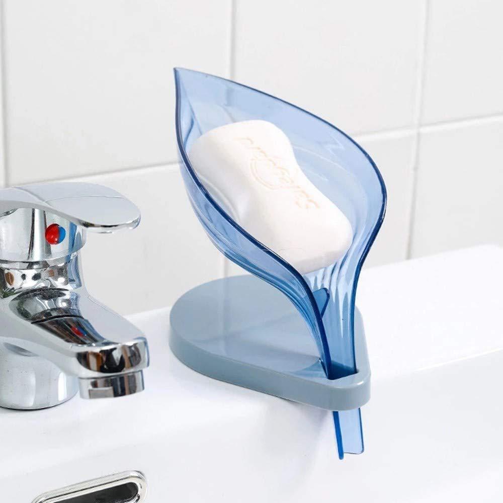 Self-Draining Soap Dish â Leaf Design Bathroom Holder | Velvet Wipe