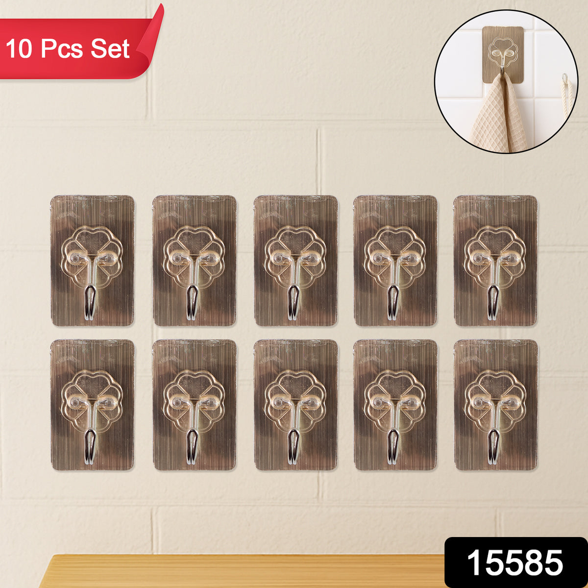 Adhesive Wall Hook â Waterproof Transparent 10-Piece Set