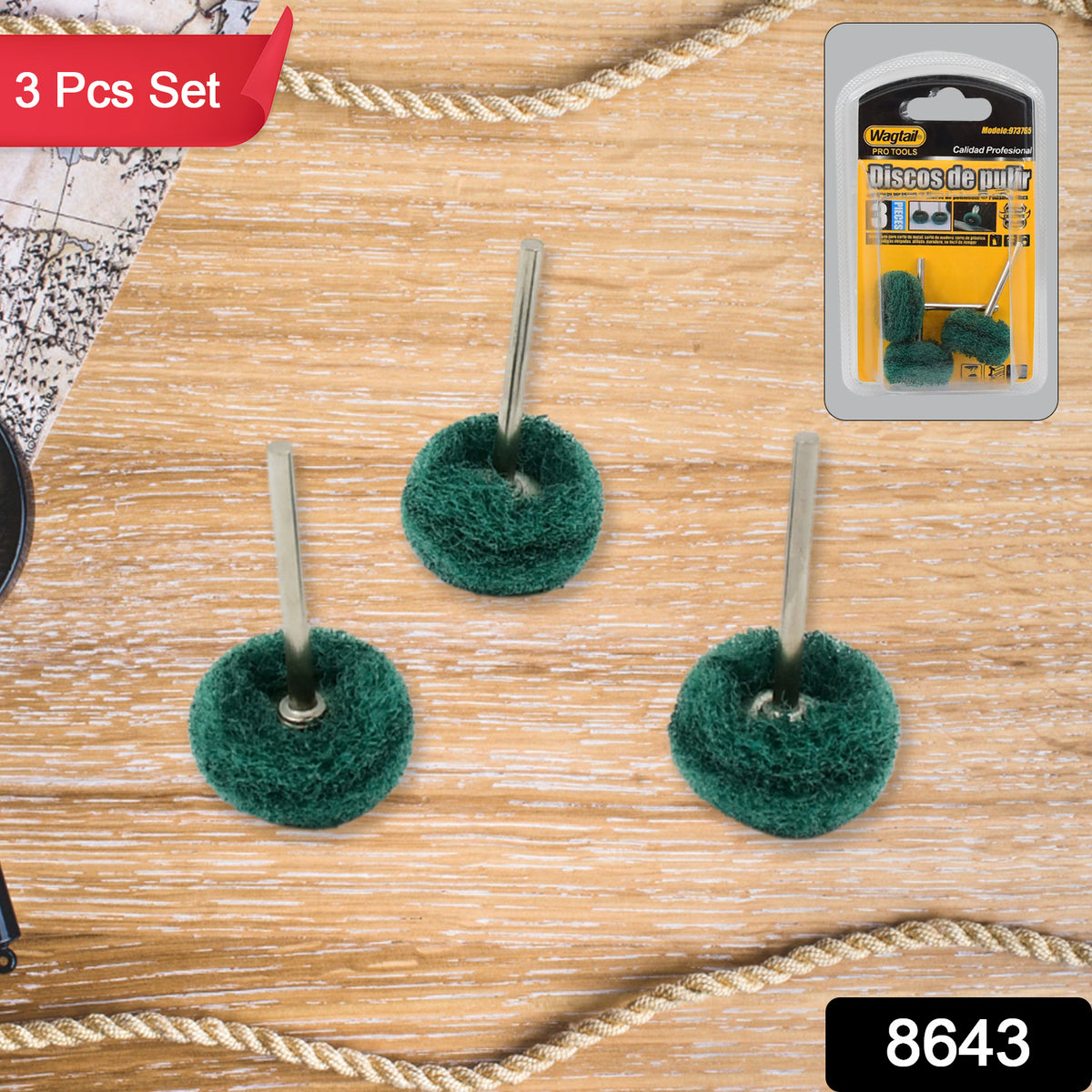 Abrasive Polishing Wheel Set â 3 Pcs, 3mm Shank for Rotary Tools | Wagtail