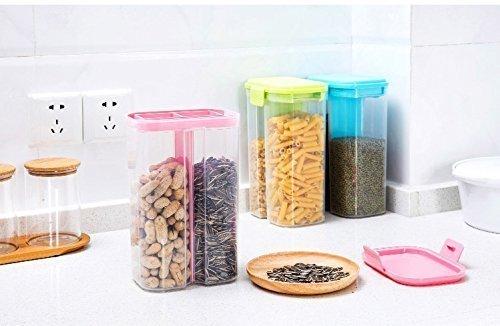 Airtight Food Grain Container â 2 Sections, 2L | Velvet Wheels