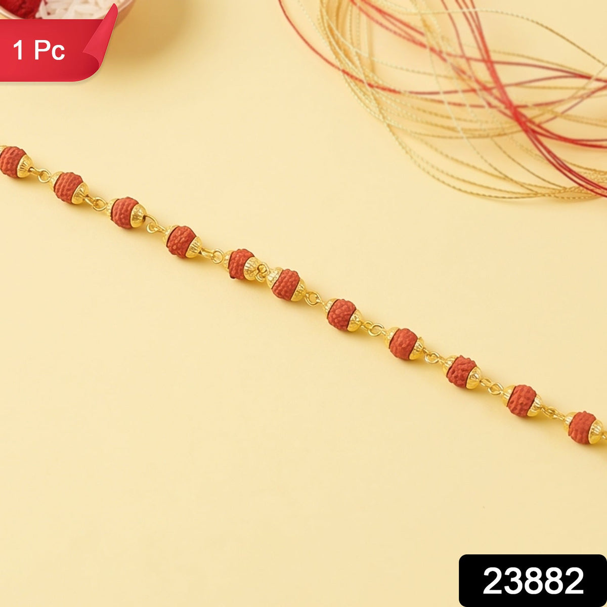 Rakhi â Handmade Black Thread with Gold Beads for Raksha Bandhan