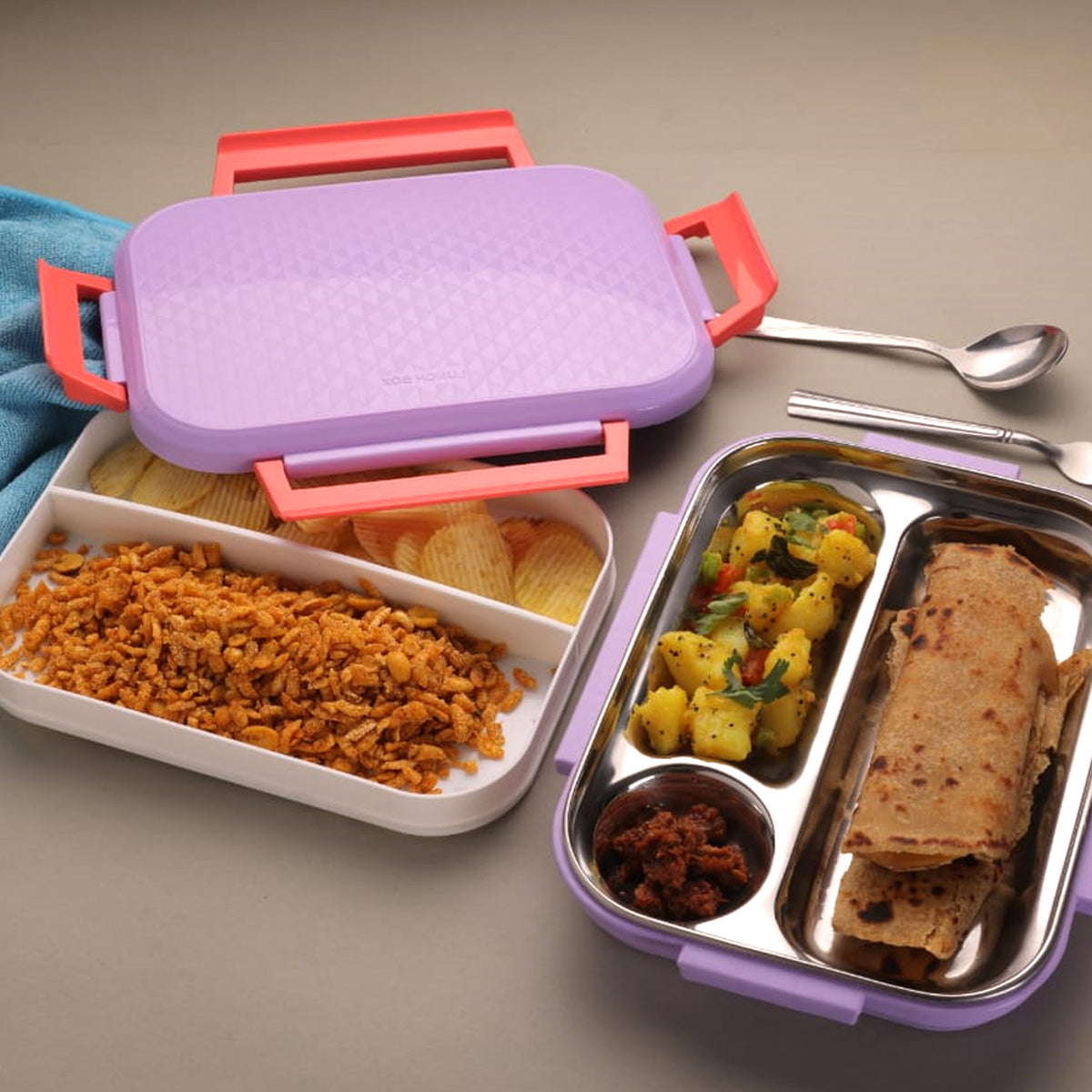 Steel Lunch Box â Multi-Compartment Tiffin for Office & School | Lunchie Bunchie