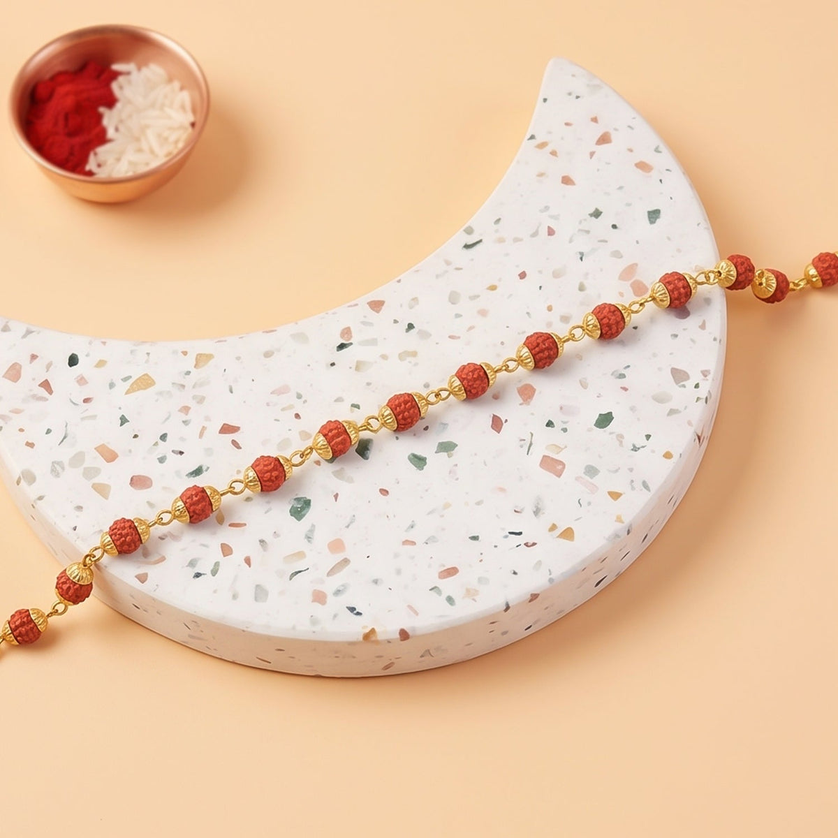 Rakhi â Handmade Black Thread with Gold Beads for Raksha Bandhan