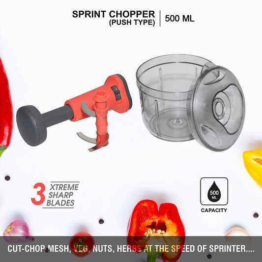 Hand Press Chopper â 3 Blades, Matte Finish for Kitchen | Quickslice