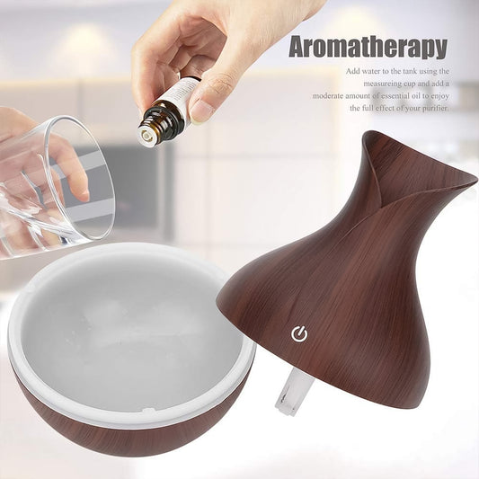 Mini Wooden Humidifier â Ultrasonic Mist Diffuser with LED | Indo Glow