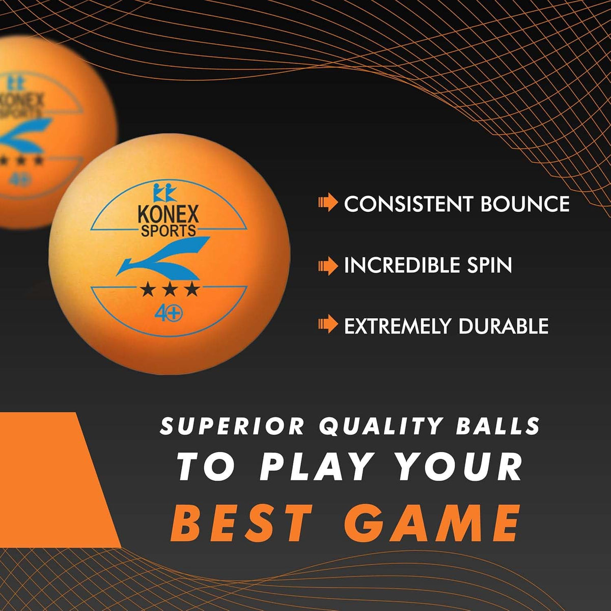 3-Star Table Tennis Balls â Durable High Bounce Pack of 6