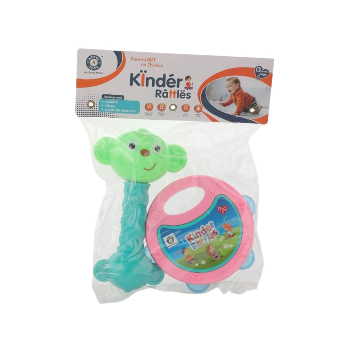 Baby Rattle Set â 2 Pcs Engaging Infant Sensory Toy Gift