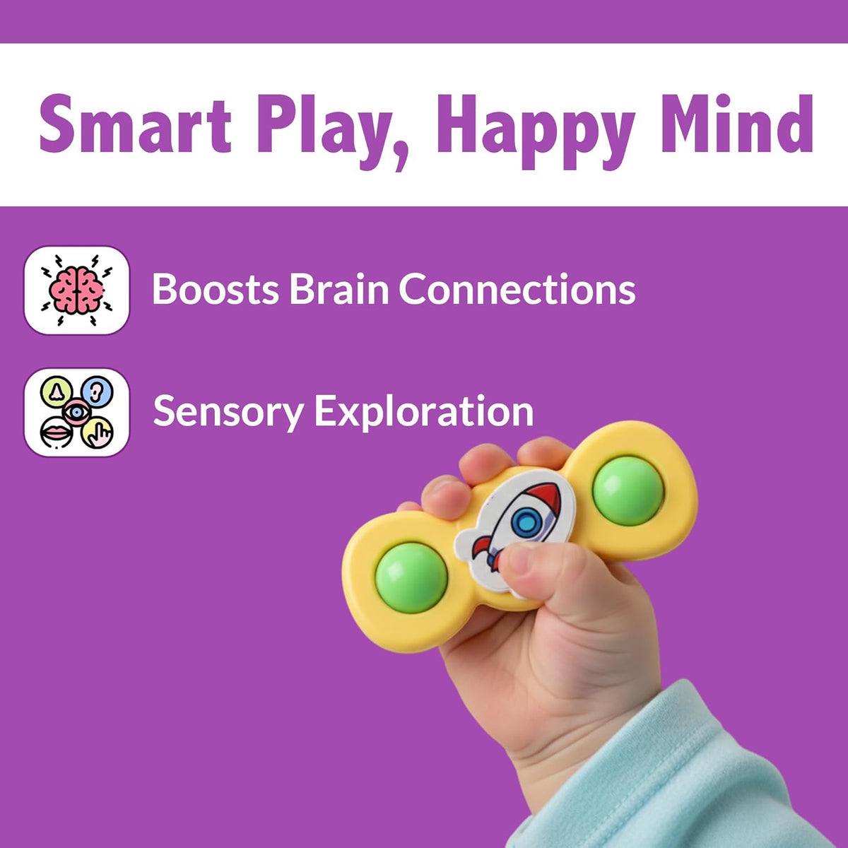 Baby Spinner Toy Set â 3 Pc Sensory Spin Toys with Suction Cups
