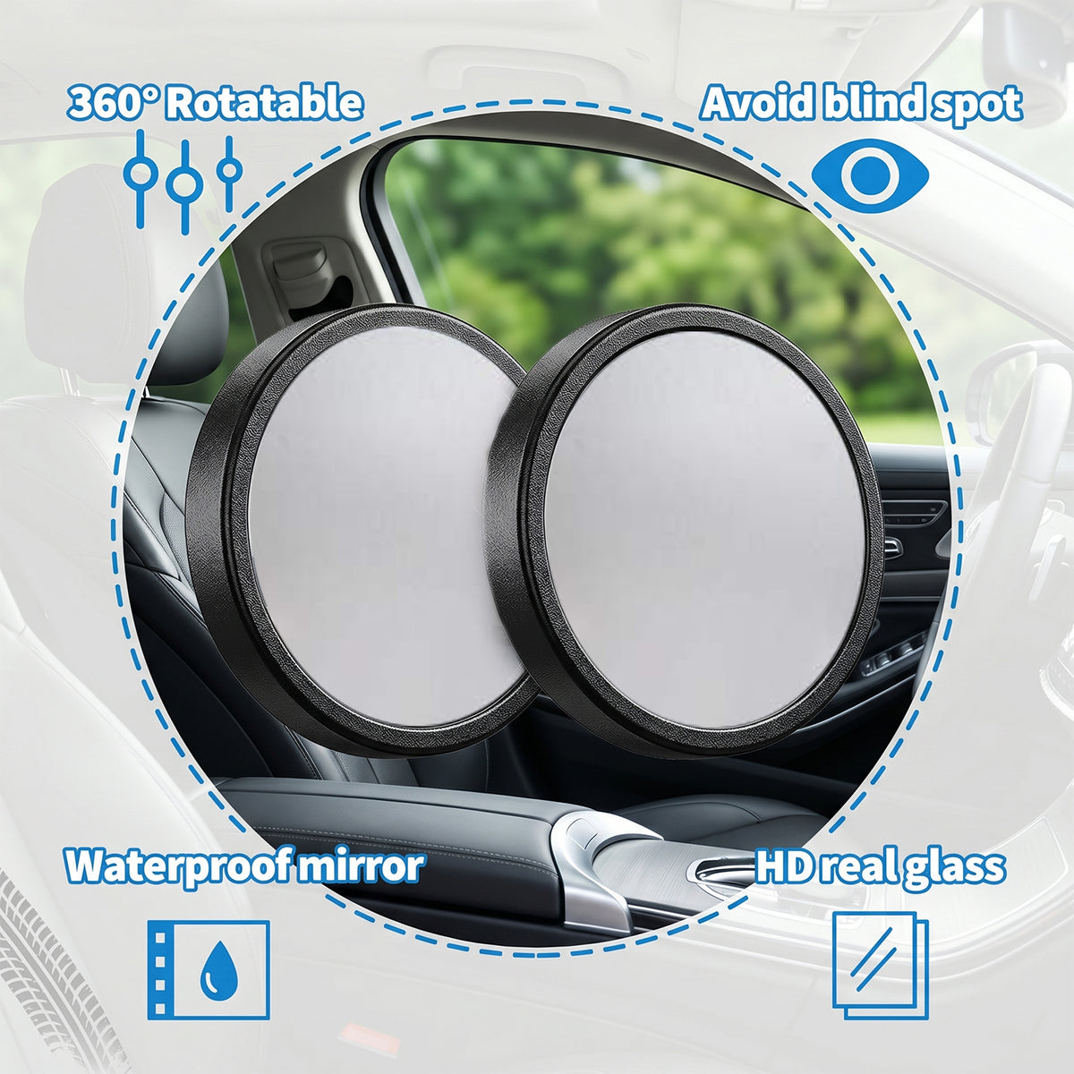 360Â° Adjustable Blind Spot Mirror â Wide-Angle Rear View Enhancement