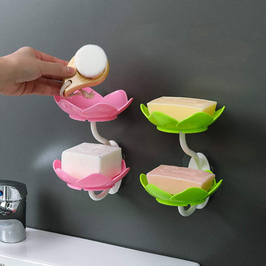Self-Draining Soap Dish â Flower Design Bathroom Holder | VelvetBubbles