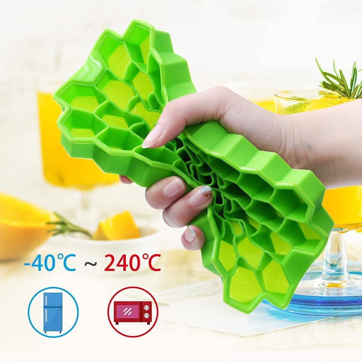 Silicone Ice Cube Tray â 37 Honeycomb Cubes | ChillPour