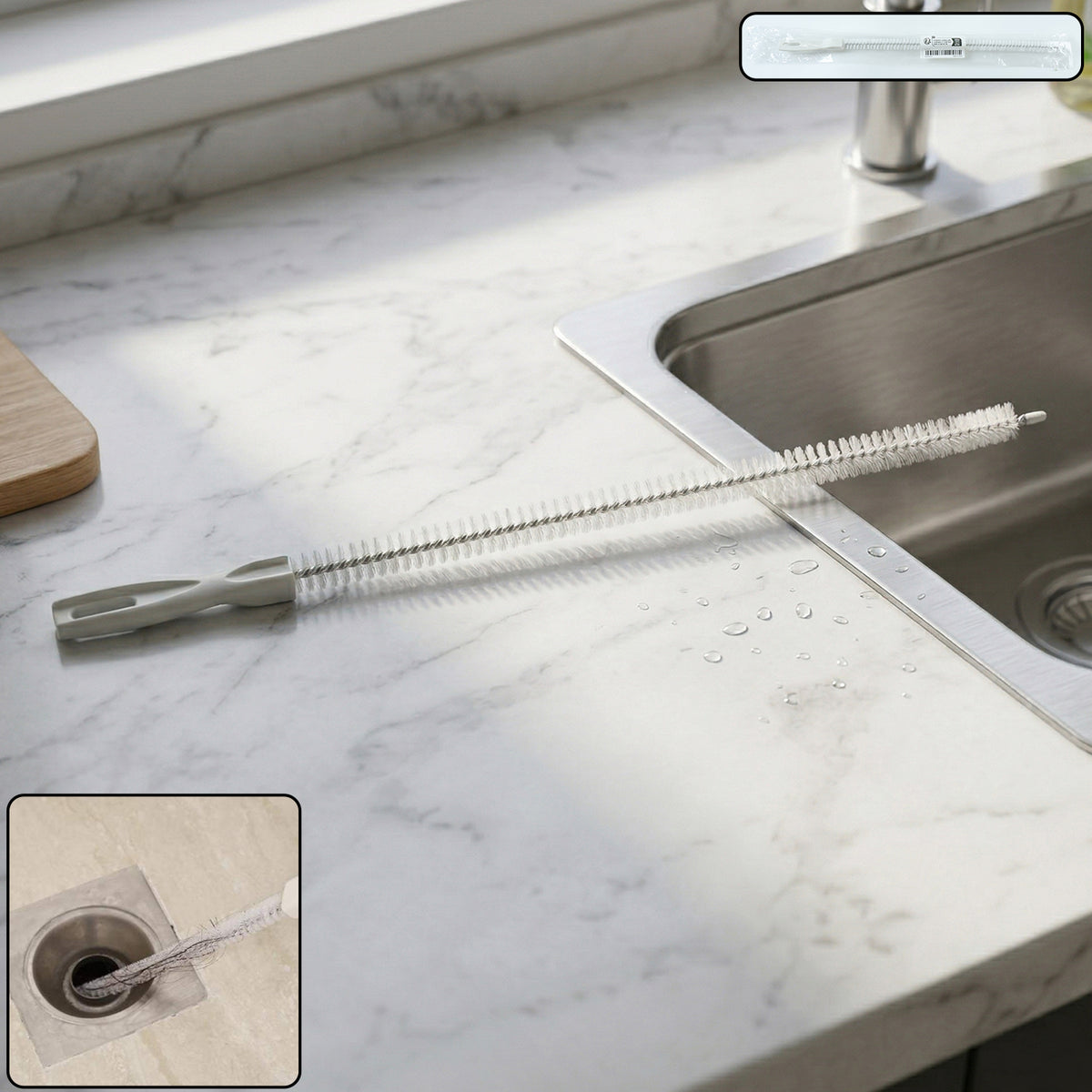 Flexible Drain Cleaning Brush â Long Reach Dual-End Tool for Home
