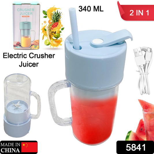 Portable Kitchen Juicer 340 ML USB Rechargeable Blender for Home (1 Pc)