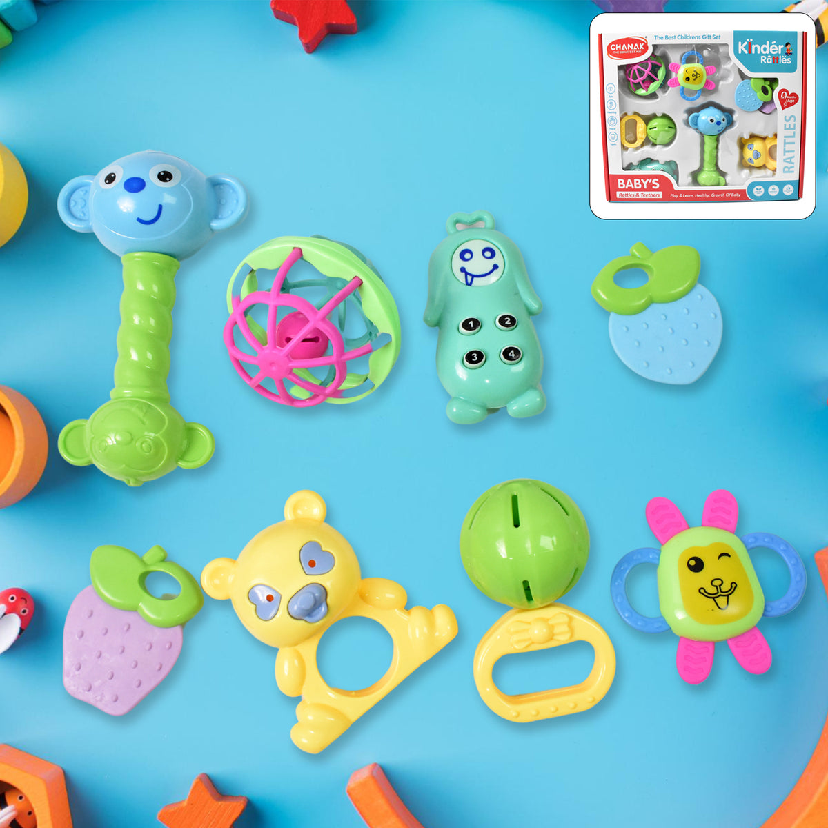 Baby Rattle & Teething Set â 8-Piece Non-Toxic