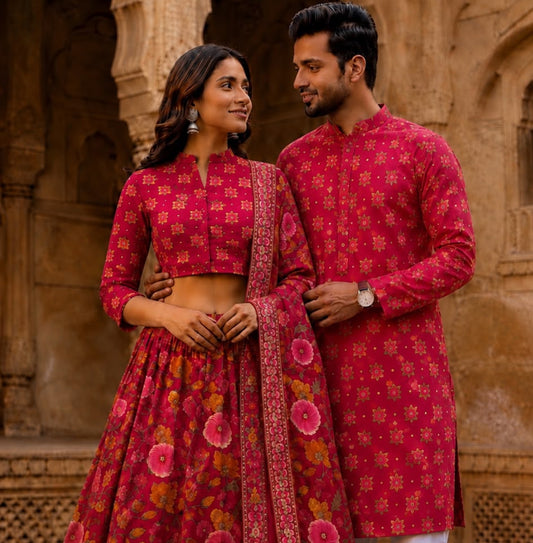 Handcrafted Bagru Cotton Couple Set | Navratri & Diwali Festive Collection