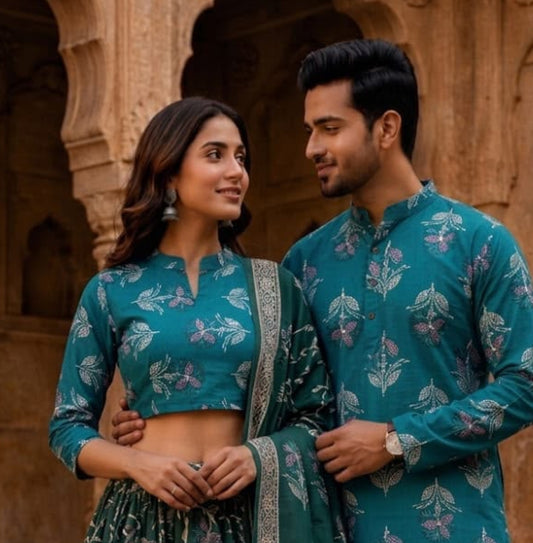 Handcrafted Bagru Cotton Couple Set | Navratri & Diwali Festive Collection