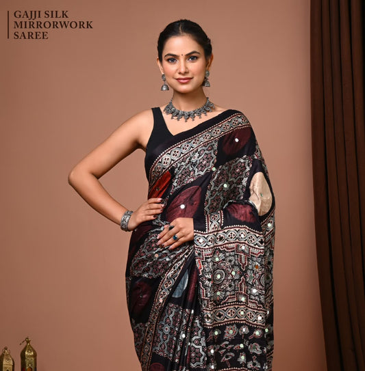 00 Premium Gajji Silk known for its lustrous sheen, rich texture, and lightweight drape.