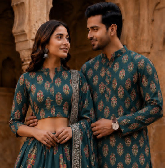 Handcrafted Bagru Cotton Couple Set | Navratri & Diwali Festive Collection