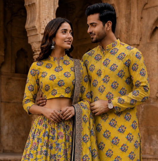 Handcrafted Bagru Cotton Couple Set | Navratri & Diwali Festive Collection
