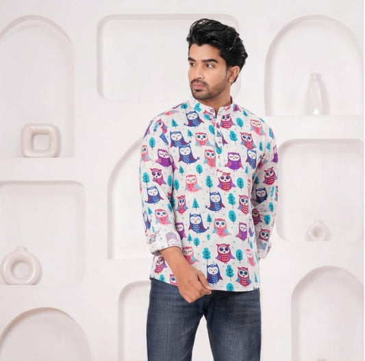 Artisanal Hand-Block Printed Cotton Short Kurta