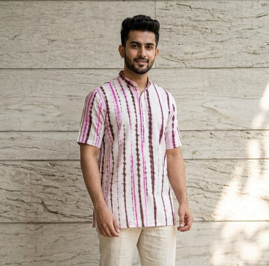 Artisanal Hand-Block Printed Cotton Short Kurta