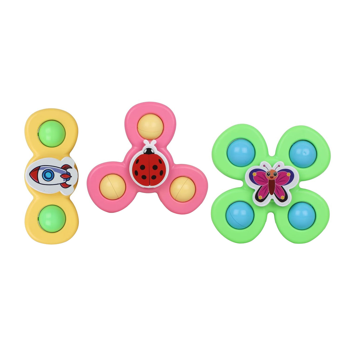 Baby Spinner Toy Set â 3 Pc Sensory Spin Toys with Suction Cups