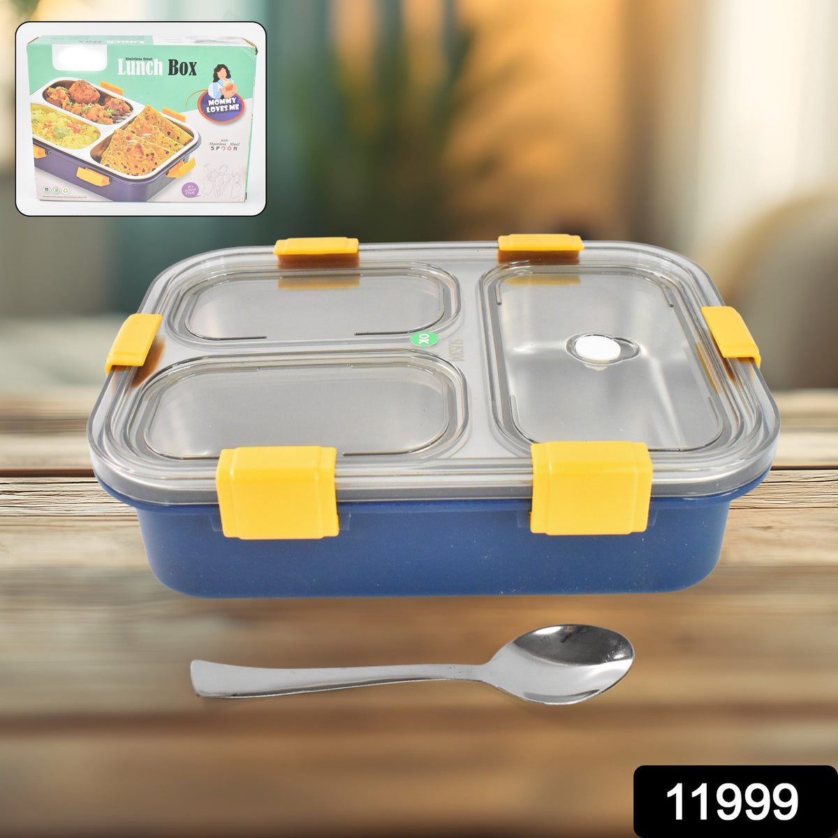 3 Compartment Stainless Steel Lunch Box â Leakproof Kids Tiffin