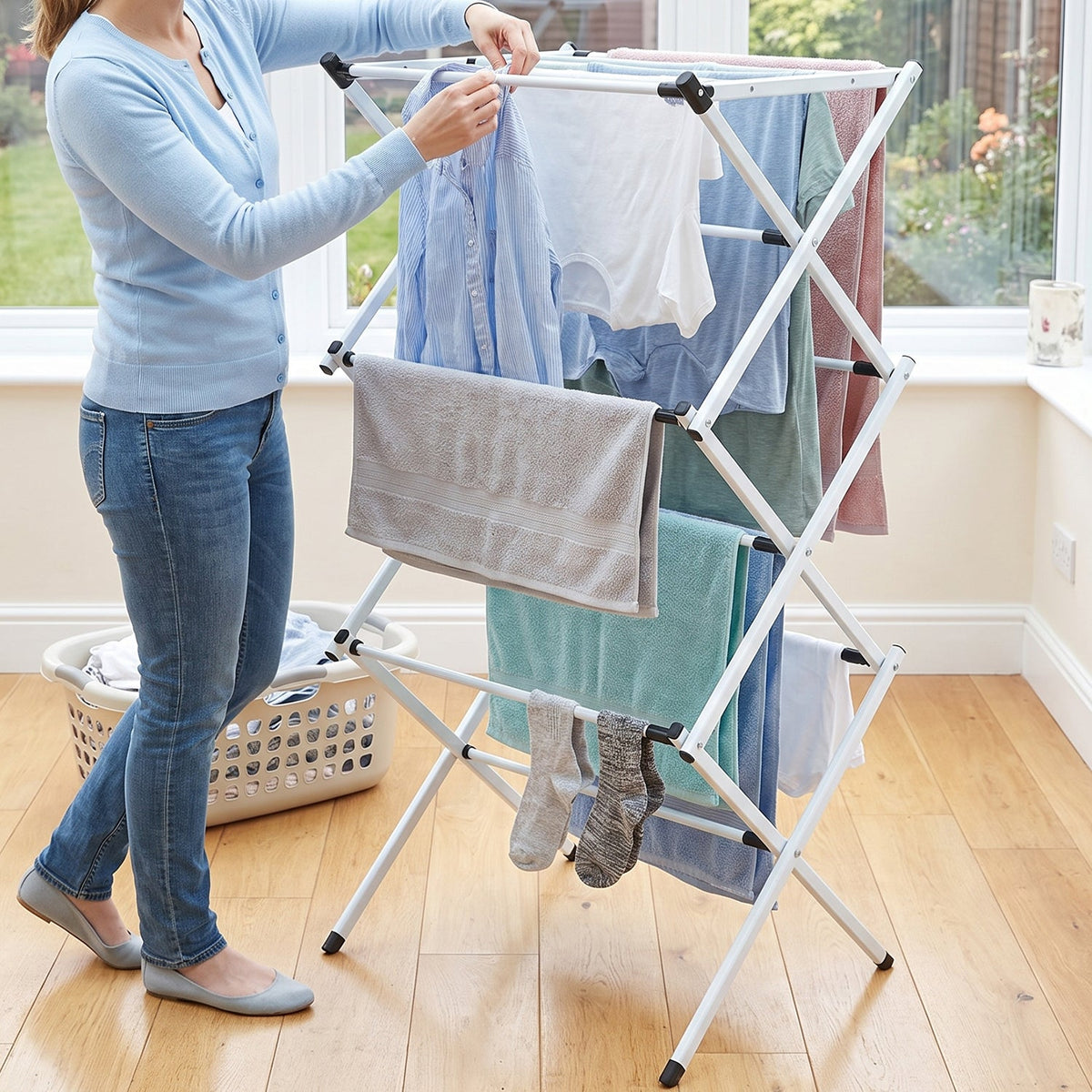 Metal Foldable Clothes Drying Rack â 3 Tier Portable Stand