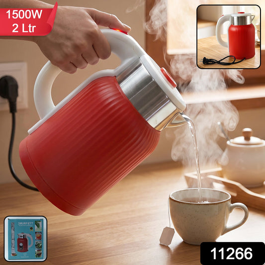 Electric Kettle 2 Litre 1500W Red for Tea Coffee Milk and Hot Water