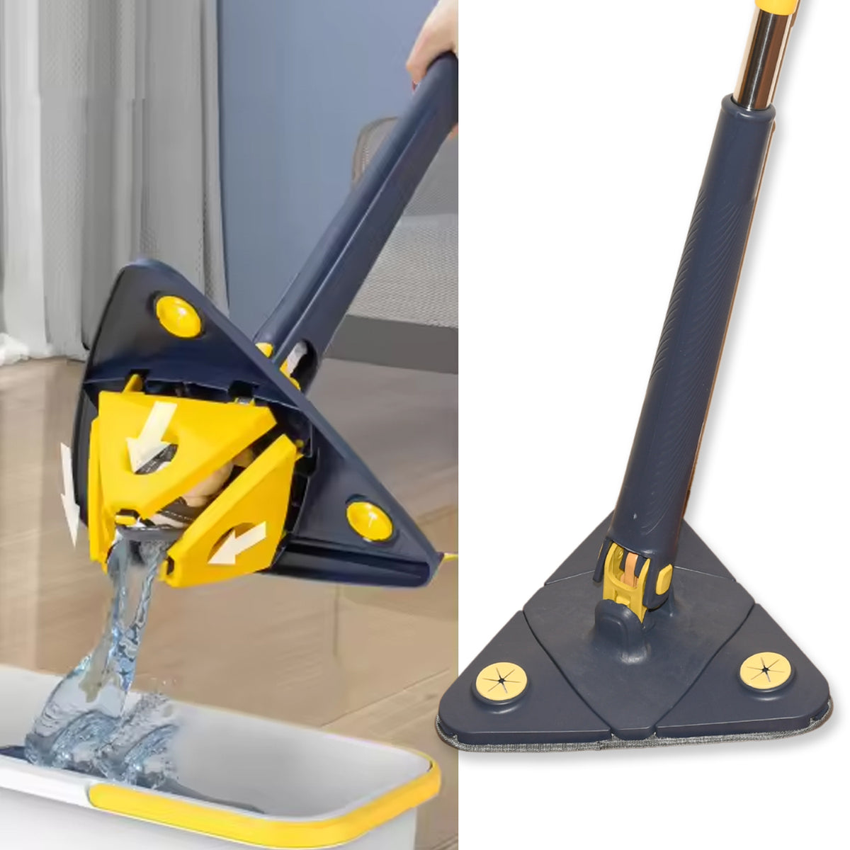 Triangle Cleaning Mop â 360Â° Rotatable with Long Handle | Storenzo