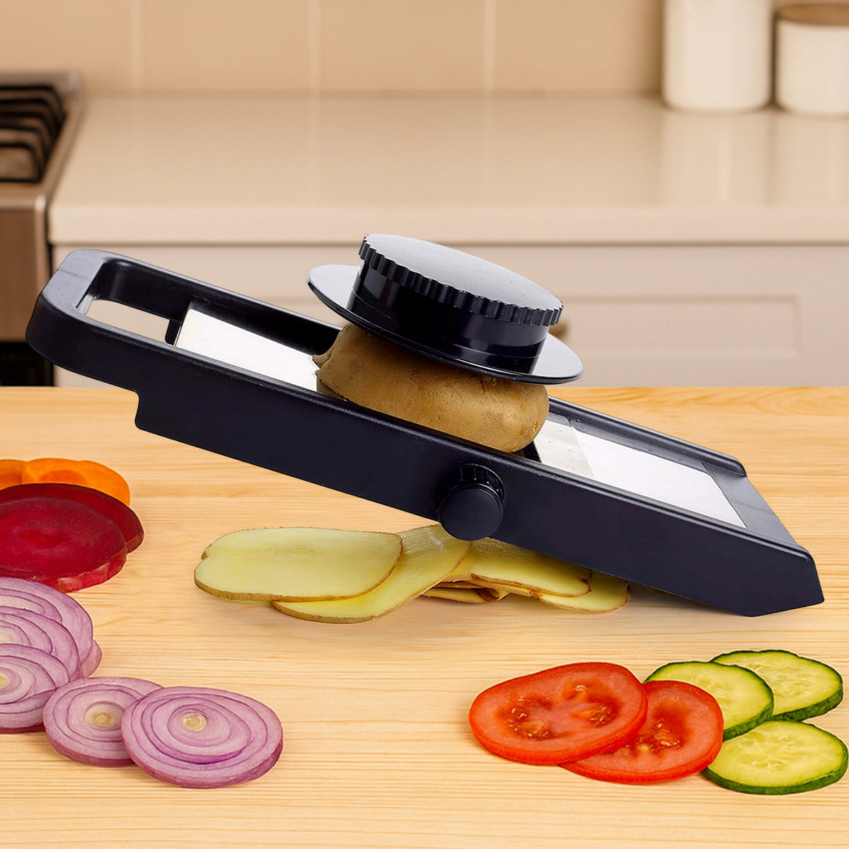 Adjustable Vegetable Slicer â Sharp Stainless Steel Blade for Precise Cuts