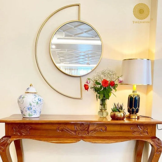 01.Half Moon Metallic Wall Mirror