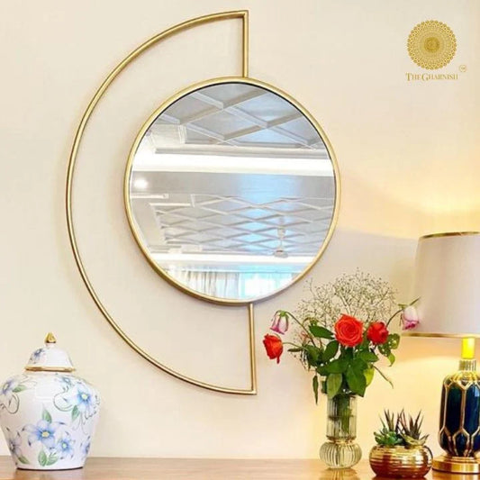 01.Half Moon Metallic Wall Mirror