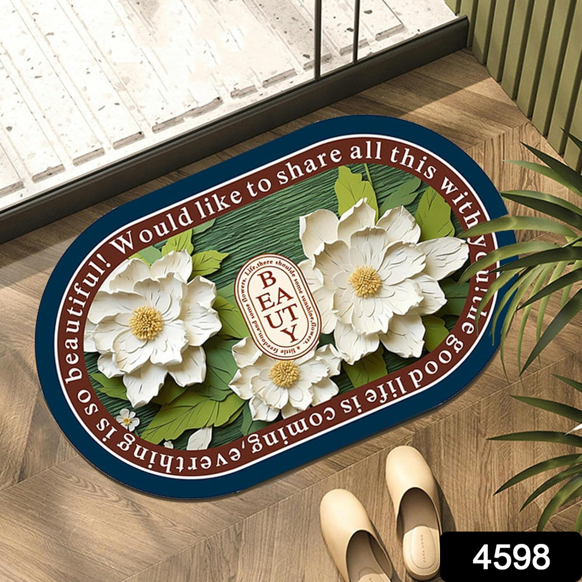 Absorbent Bath Mat â Quick-Dry Anti-Slip Floral Design | Mist & Relax