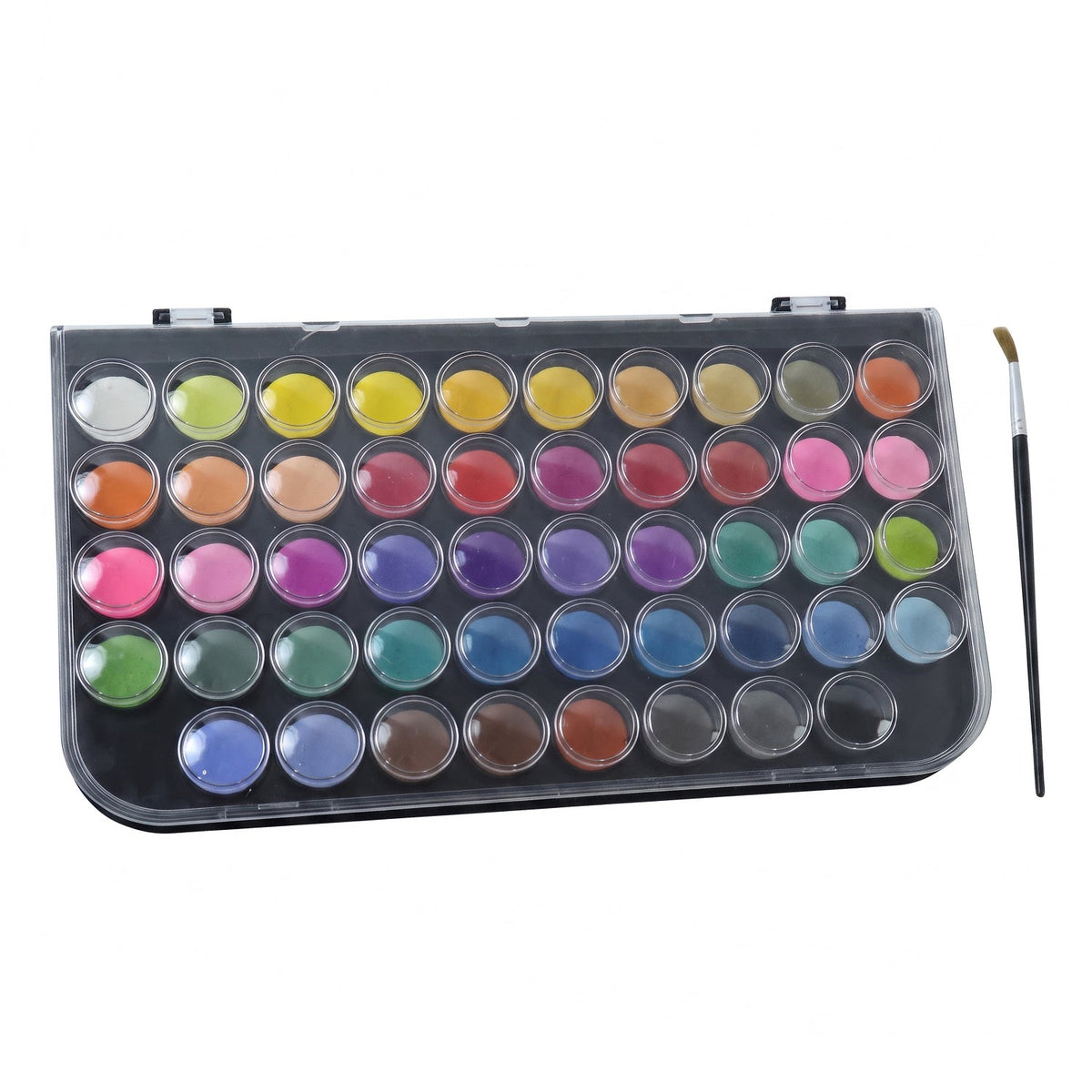 48 Color Solid Watercolor Palette Set with Brush for Art Painting