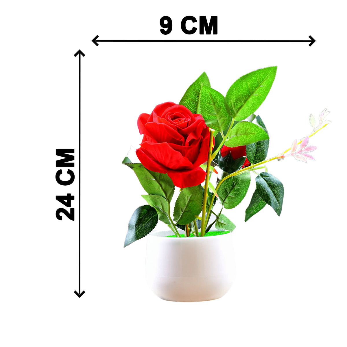 Artificial Rose Plant â Realistic Decor with Pot | VoltDesk